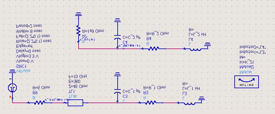 Slide - 29 Simulating Switching Noise in the Time Domain with ADS " Same model of the coupled resistors " 5 Ohms source impedance of the driver " Quiet line