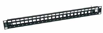 UTP and FTP patchpanels Blank panel The JetLan panels provide characteristics that go beyond the requirements of ANSI/TIA/EIA 568-B.