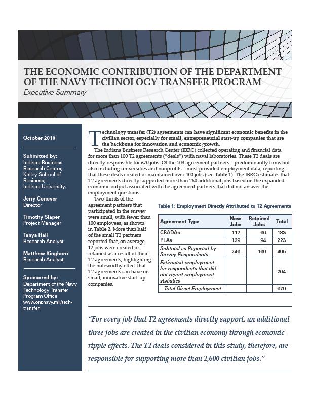 14 Economic Impact: DOD T2 Studies to improve the economic, environmental & social