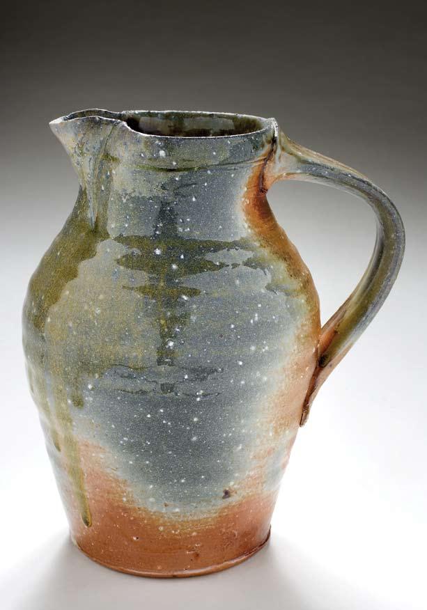 Jug, unglazed stoneware, fired in anagama kiln for 5 days,