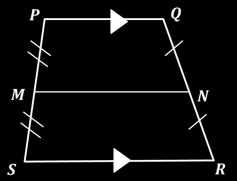 Example 4 In the diagram, MN is the midsegment of the trapezoid PQRS. Find MN. 12 in.
