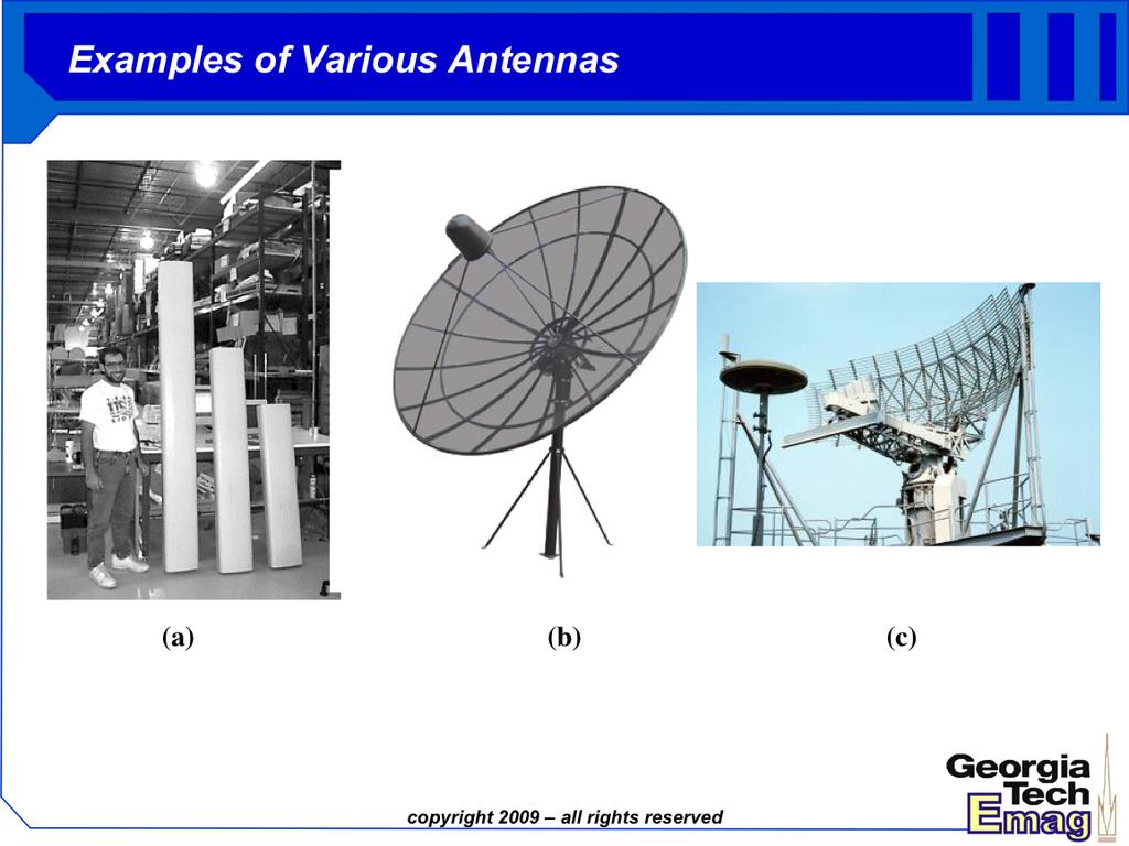 (a) Cellular Base Station Antenna composed of a vertical array of dipoles or cross-polar elements.
