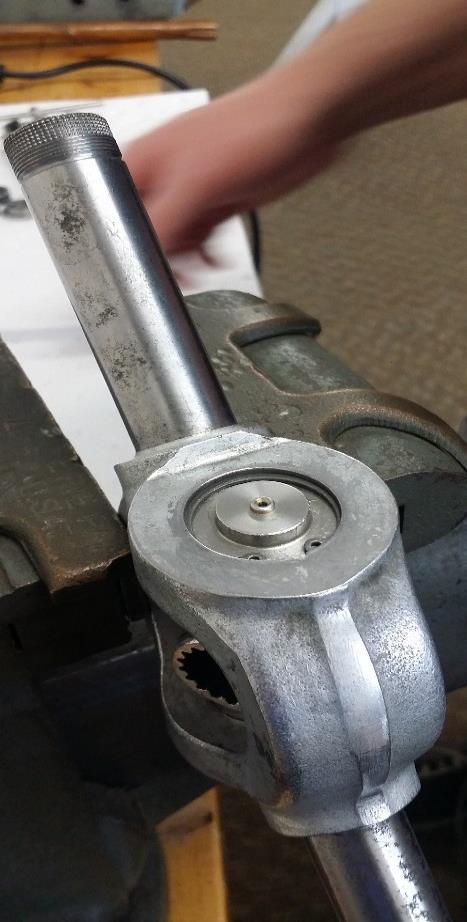 Rotate spindle in vise and repeat