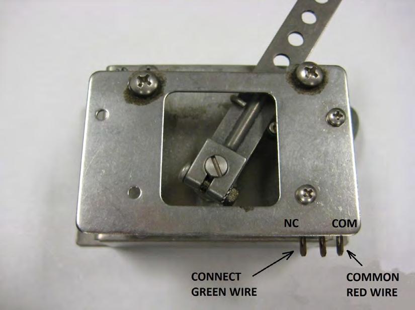 PEDAL INTERLOCK CONNECTION The pedal interlock connection is required for both and 3 wire throttle pot assemblies. The Green wire is connected to the Normally Closed tab.