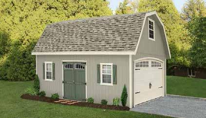 Transom Windows Wood Z-Shutters Almond Carriage Style Garage Door with Somerton