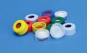 Crimp Seal, PTFE/Silicone w/slit 5581-11* 11mm Clear Poly Crimp Seal, PTFE/Sil w/starburst * Available in additional colors; (B) Blue, (G) Green, (R) Red, & (Y) Yellow Snap Top Caps Caps may be