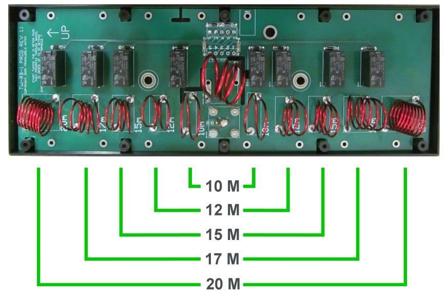 All of the coils on the top half of the switching array are series connected.