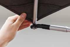 Note: The Eclipse umbrella does not need to be fitted with the stay kit for normal operation in calm to moderate wind conditions.
