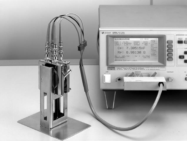 ): 1400 g Measurement Accuracy: A + B + C [%] Description: This test fixture provides accurate dielectric constant and impedance measurements of liquid materials.