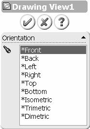 from the Main menu. 121) Check Use parent style to display Hidden Lines Removed. 122) Click a position above the Front view.