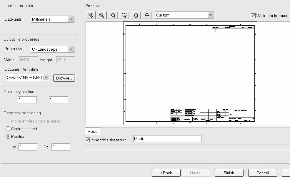150) Select Millimeters for Data units. 153) Select the MY-TEMPLATES folder. 151) Select C-Landscape for Paper Size. 152) Click the Browse button.