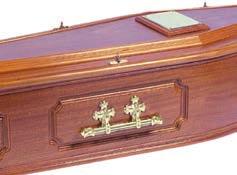 coffin is manufactured from a solid redwood timber (Sapele,
