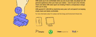 A series of three posters was developed which highlighted energy saving actions that staff could undertake. Again these posters were designed as prompts to encourage specific behaviors.