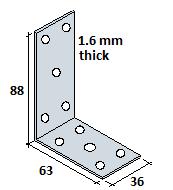 PERGOLA ANGLES PRYDA TIMBER CONNECTORS Heavy duty, multi-purpose building brackets MPCPA - Pergola Angle Dimensions Installation Fix the Pergola Angle/Hold Down to both timber members with 35x3.