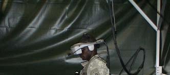 Figure 2. A Soldier using the tethered simulator.