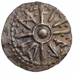 8 Kings of East Anglia, Aethelberht I/Alberht (acc. 749), transitional penny, Tilraed, large pellet within inner-circle, runic inscription around, EAELBEHT (runic), interspersed with pellets, rev.