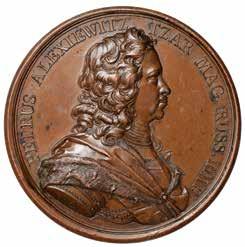 415 Russia, Peter I, the Great, Visit to the Paris Mint, copper medal, 1717, by Jean Duvivier, PETRVS ALEXIEWITZ TZAR MAG RUSS IMP,