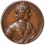 Russia, Peter I, the Great, copper memorial medal, 1725, by Jacques Antoine Dassier, draped, laureate and armoured bust r., rev.