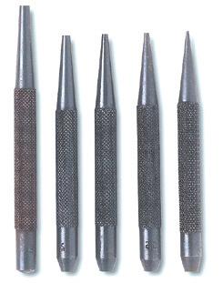 Consists of eight popular sizes in 4 (100mm) long drive pin punches and five sizes of center punches. Very useful set for machinists, tool makers etc.