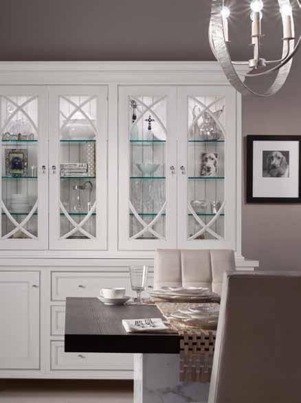 Working with a trained designer, you choose the type of wood, the door and millwork style, the decorative treatment, the color and