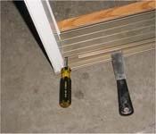 Replace a sill cover 1) Determine if astragal needs to be removed as it may be resting on top of the sill cover.