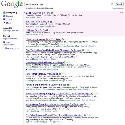 A simple search for make money blog on Google will bring back the most popular blogs ones which get a lot of traffic and ones you should be socializing and making comments in!