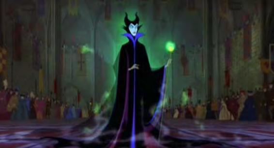 Figure 31. Maleficent s body shape is masculinized by her oversized cloak. Citation: Sleeping Beauty.