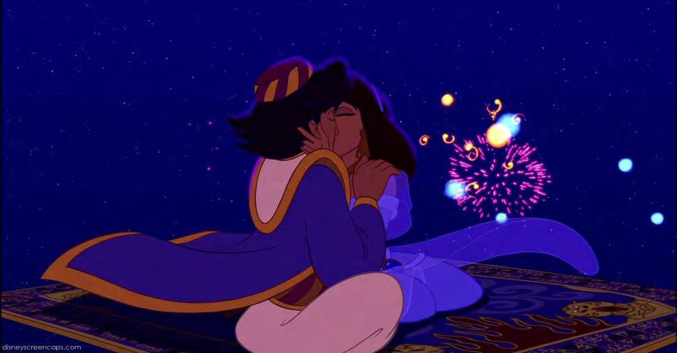 Figure 20. Aladdin and Jasmine riding on their magic carpet indicating their union. Citation: Aladdin.