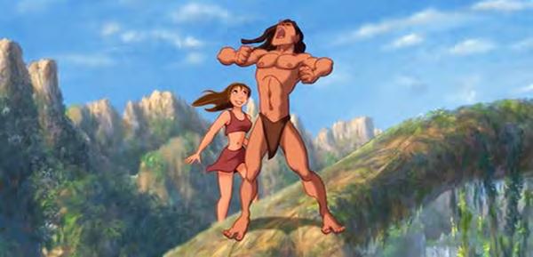 Figure 23. Tarzan and Jane standing together as a unit in the final scene of the film. Citation: Tarzan.