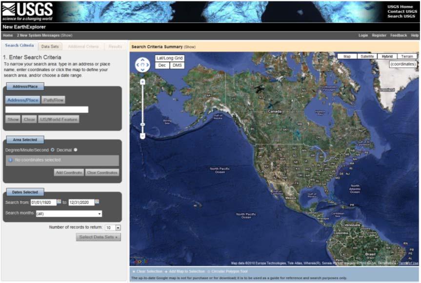 TUTORIAL: LOCATING AND ACQUIRING LANDSAT IMAGERY Overview: This portion of the tutorial is intended to allow you to acquaint yourself with the EROS Data Center's website (one of the primary sources