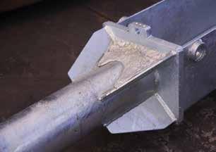 Zinc Pooling Molten zinc is very dense and solidifies immediately upon withdrawal from the galvanizing bath.