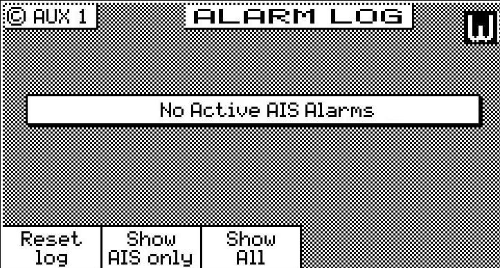 Show AIS Only Alarms (AIS Only) The AUX1 (Alarm Log) screen now gives the user an additional option to display the AIS alarms using the Show AIS Only soft key.