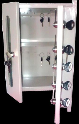 Two Layer of inbuilt Metal J Type Hook slots in each segment and also a shelf to place any LOTO items. Front door is designed in two parts for double safety and security.