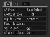 49 Rec., Play, Print, Set up and My Camera Menus ( Button) Convenient settings for shooting, playback or printing can be set with these menus.