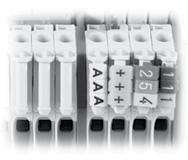terminal : Mounts in strips of for 5.2 mm (0.205 in) spacing, individual mounting for other terminal block spacings. Pack (ing) Weight Description Color Type Catalog Number pieces (1 pce) g 5.2 mm 0.