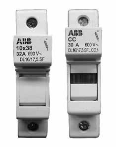 Fuse holder terminal For x38mm and Class CC fuse Screw, DIN 1-3 SNA Terminal The new range of modular fuse holders provides: Safe operation, Fast and simple multiple pole assembly Quick fuse