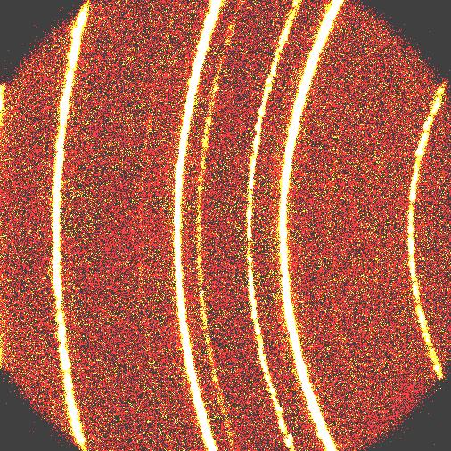 beam is normally extended in that direction (line focus). In XRD 2, a large portion of the diffraction rings are measured simultaneously.