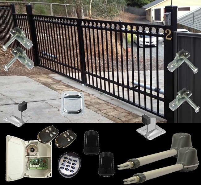 Readymade double gate ring top kit. Two swing gate ring top design kits are available with gate widths of 1500mm each or 2000mm each.
