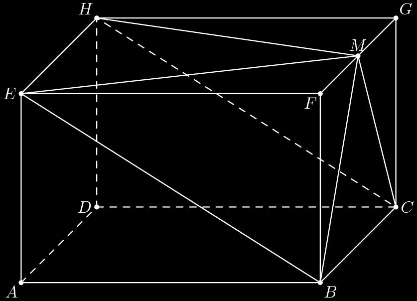 Problem 10 In the rectangular parallelepiped shown,,, and. Point is the midpoint of.