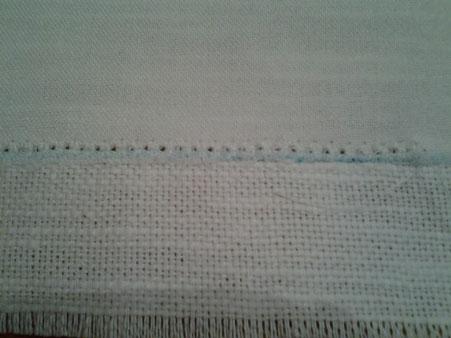 If your machine doesn t have any heirloom type stitches you can use something as simple as a zig zag but it needs to be shortened and narrowed.