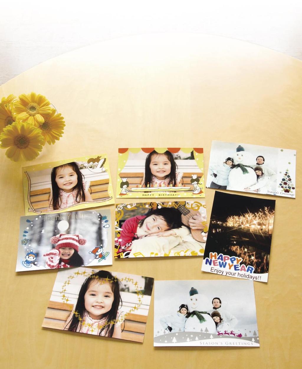 Send photos as lovely postcards Why not decorate postcards with lovely