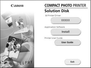 Install the Printer Driver and Software Installing Software 7 Place the supplied Compact Photo Printer Solution Disk in the computer and double-click the icon in the CD-ROM window.