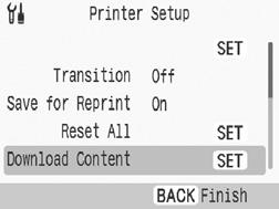 Introduction to the Supplied Programs STEP 2 Print Contents after Adding (Updating) to the Printer Do not turn the printer off while adding (updating) contents.