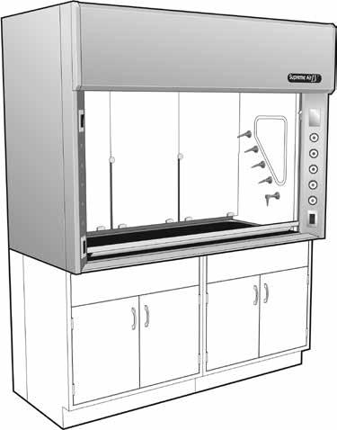 Supreme Air Fume Hoods Rich in features: Radiused corner posts and airfoils around the face opening capture air in a smooth, unbroken pattern.