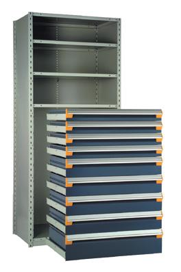 Modular Drawer in Shelving The Rousseau Advantages Can be installed in over 35 brands of shelving on the market.