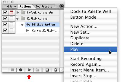 If you play an EditLab action when the current working space is different from the working space that was in effect when the action was recorded, then the color