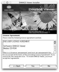 INSTALLING THE DIMAGE VIEWER - MACINTOSH Turn on the computer to start the operating system. When the desktop appears, insert the DiMAGE Viewer CD-ROM into the CD-ROM drive.