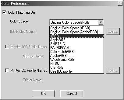 COLOR MATCHING - COLOR PREFERENCES Each output device (monitor or printer) defines color and contrast differently. To ensure accurate reproduction, the output color space must be defined.