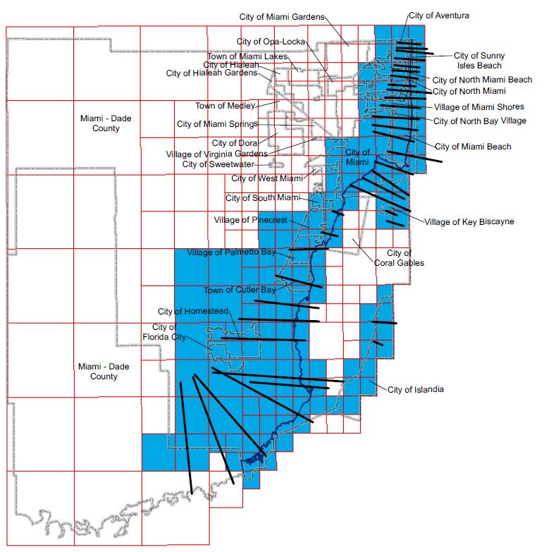 Southeast FL Coastal Study Miami-Dade County Scope of Work Shoreline Miles Estimated WHAFIS