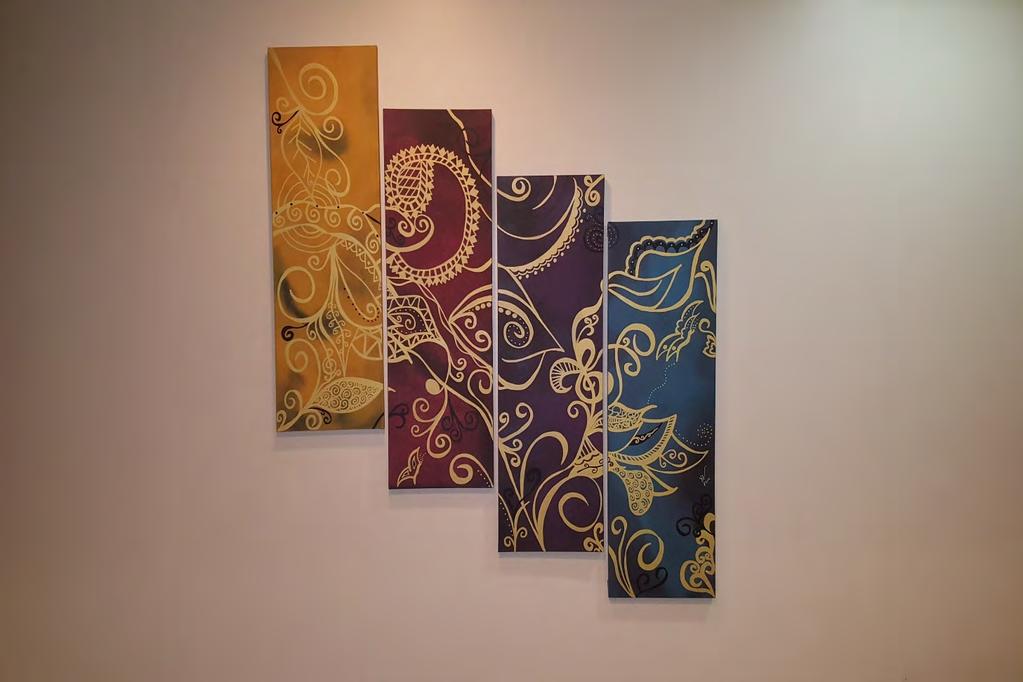 Beautiful Soul II 4 Piece Set 12 x 36 Inches Separately/ 48 x 36 Inches Together
